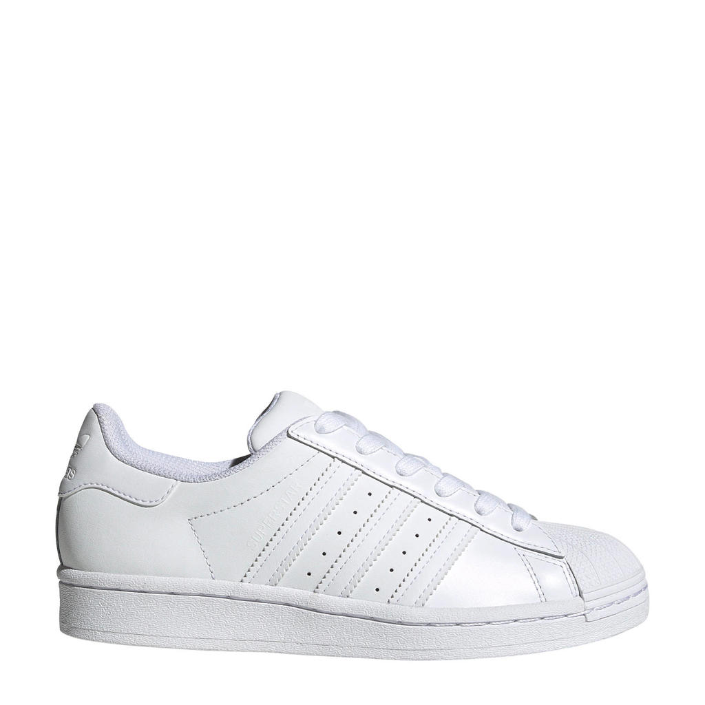 Witte jongens en meisjes adidas Originals Superstar sneakers van leer met veters en dierenprint