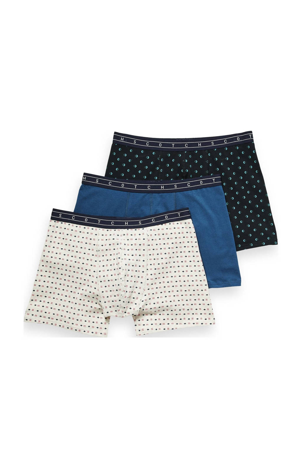 Scotch & Soda boxershort (set van 3), Blauw/wit