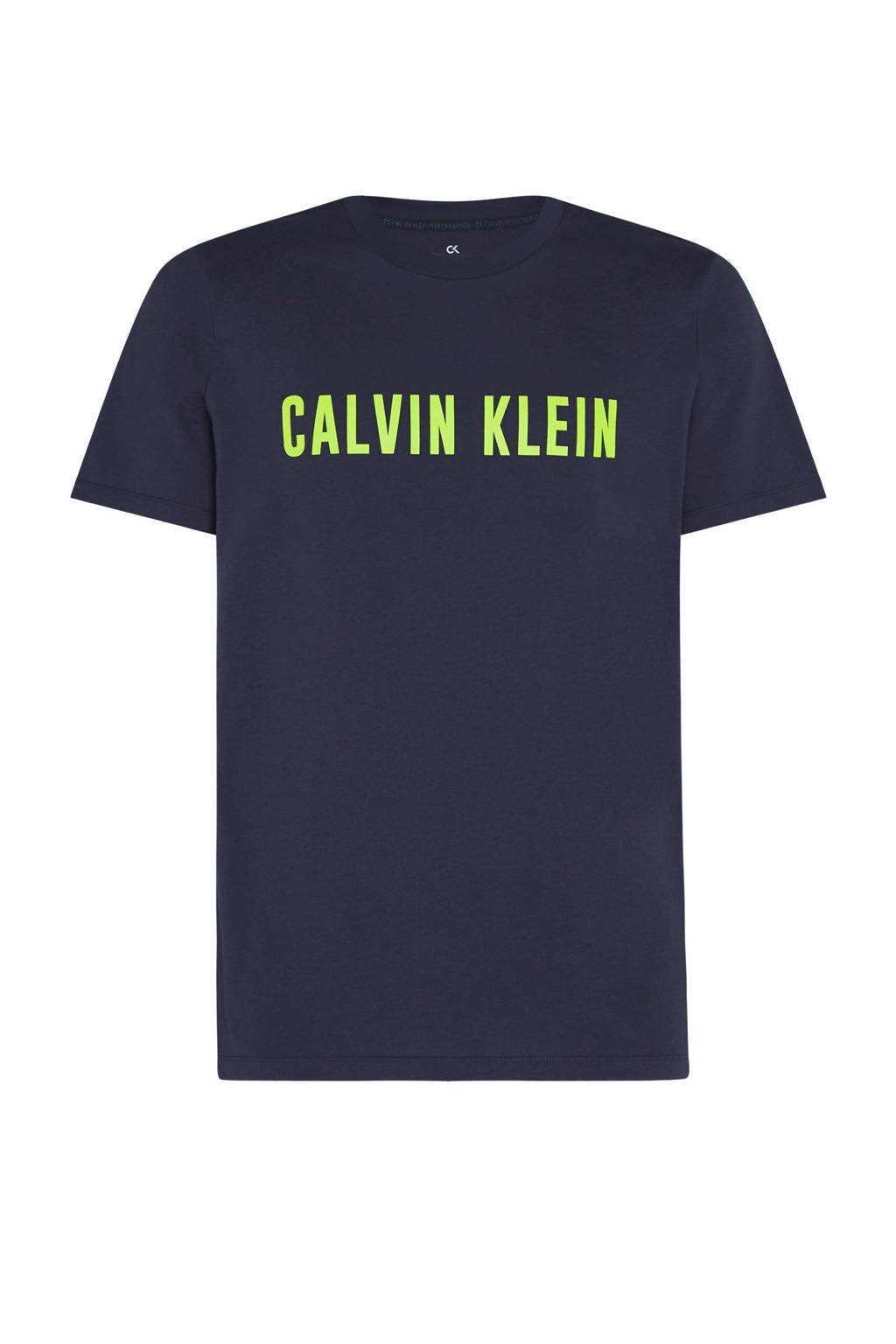 CALVIN KLEIN PERFORMANCE sport T-shirt donkerblauw/limegroen, Donkerblauw/limegroen
