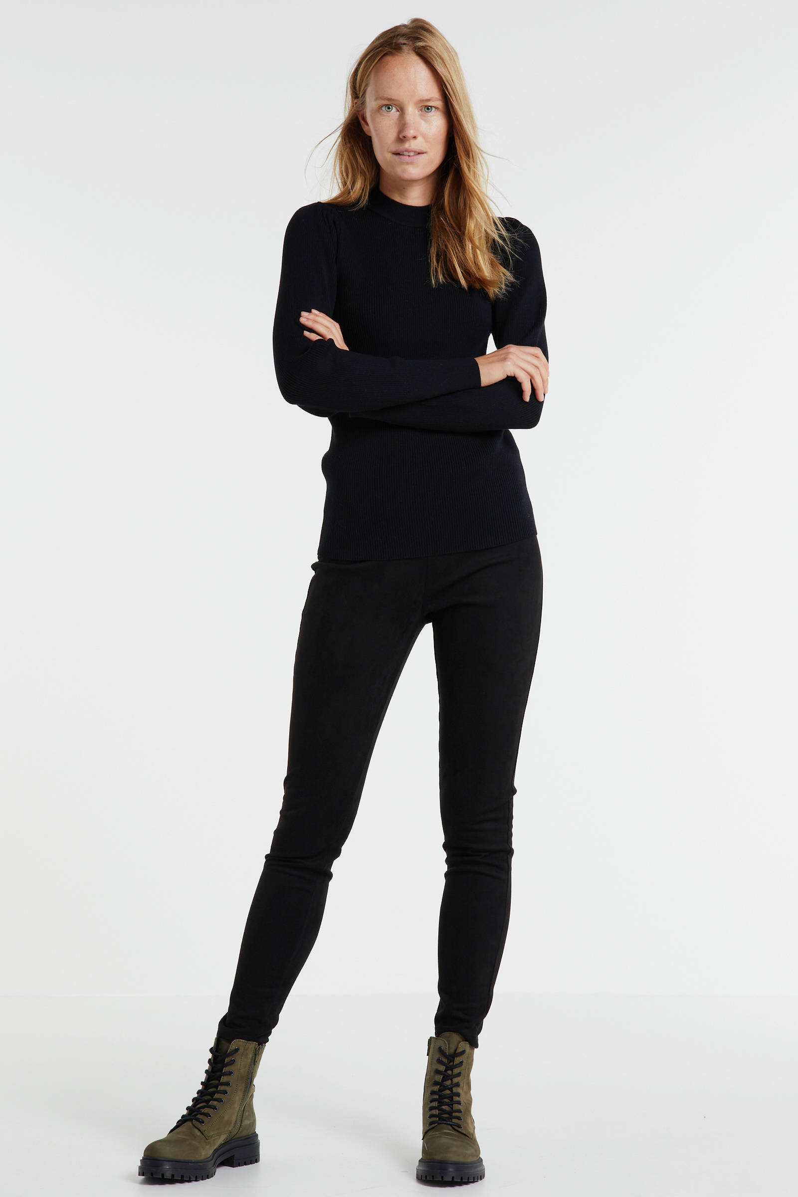 anytime suedine tregging zwart | wehkamp