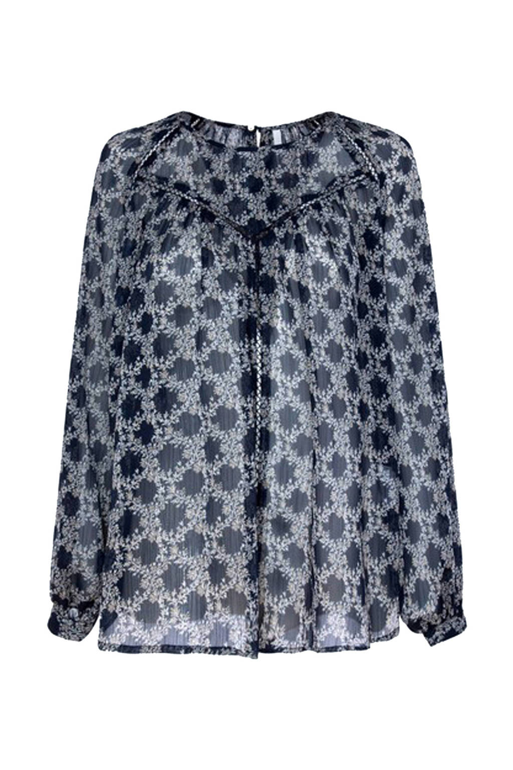 Pepe Jeans semi-transparante top BERENCE met all over print en open detail multi0aa, MULTI0AA