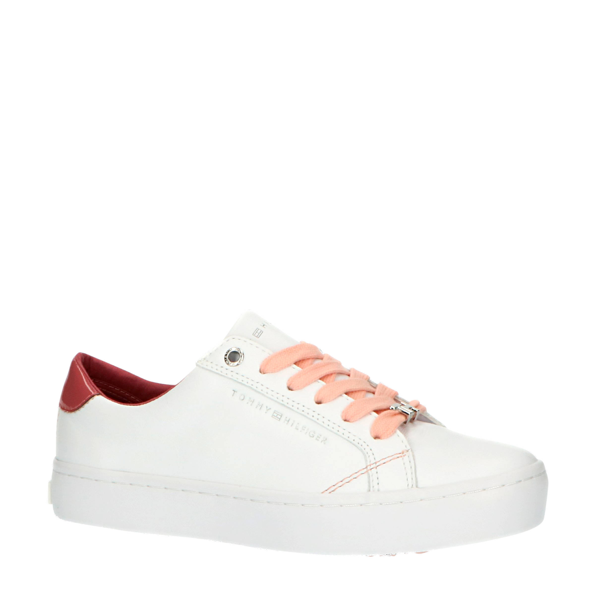 Tommy Hilfiger Casual TH sneakers wit/roze | wehkamp