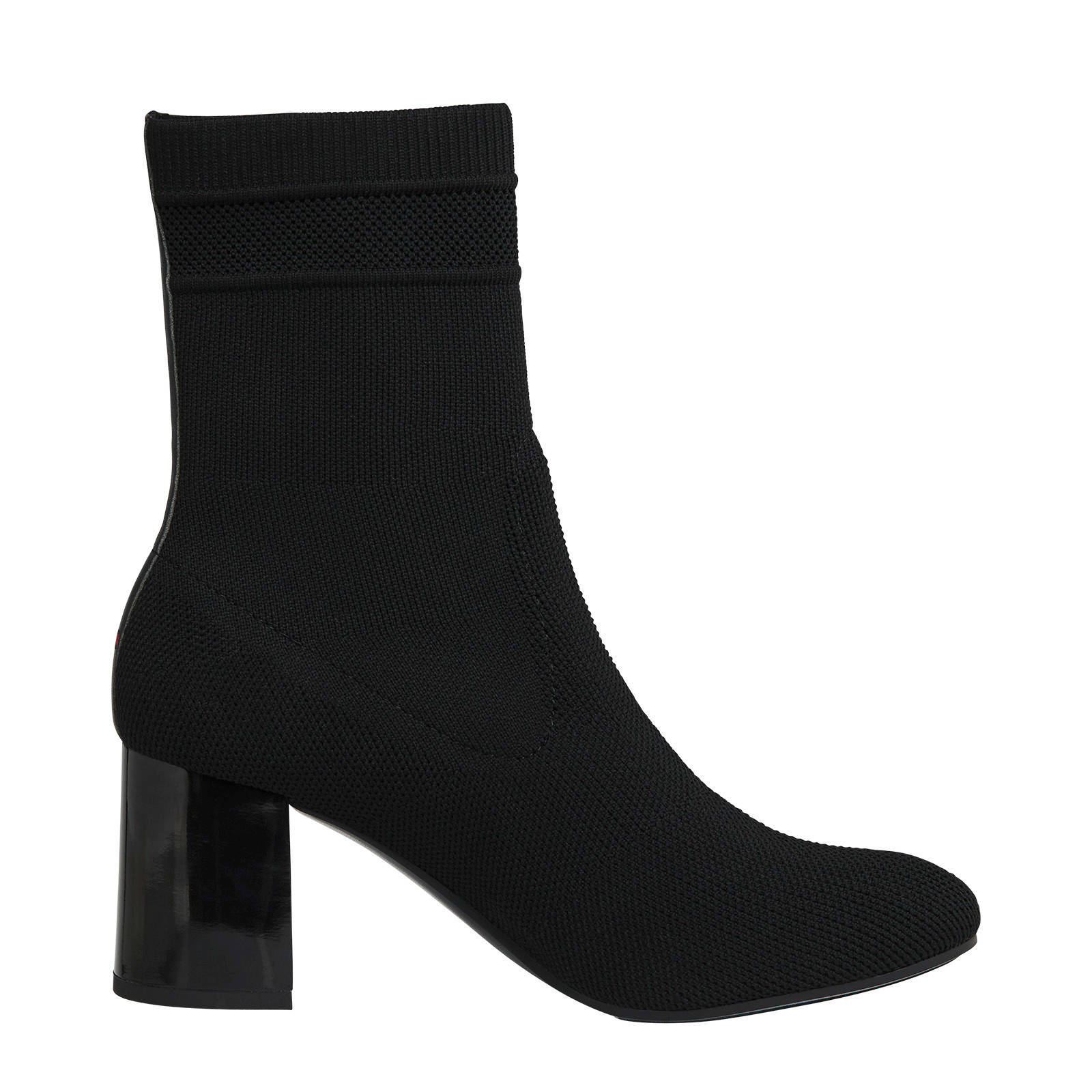 tommy knit mid heel boot