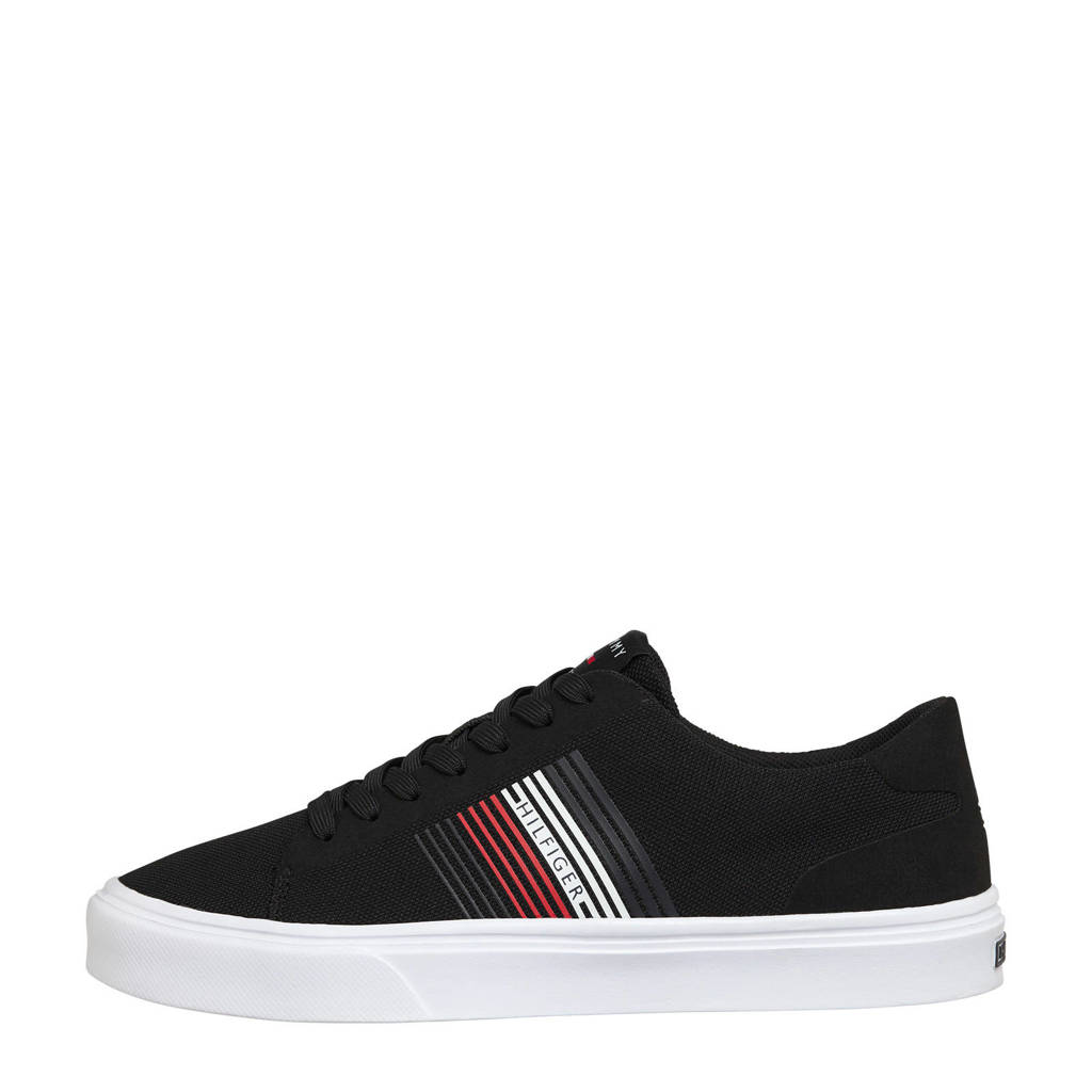 Tommy Hilfiger Lightweight Stripes Knit sneakers zwart, Zwart