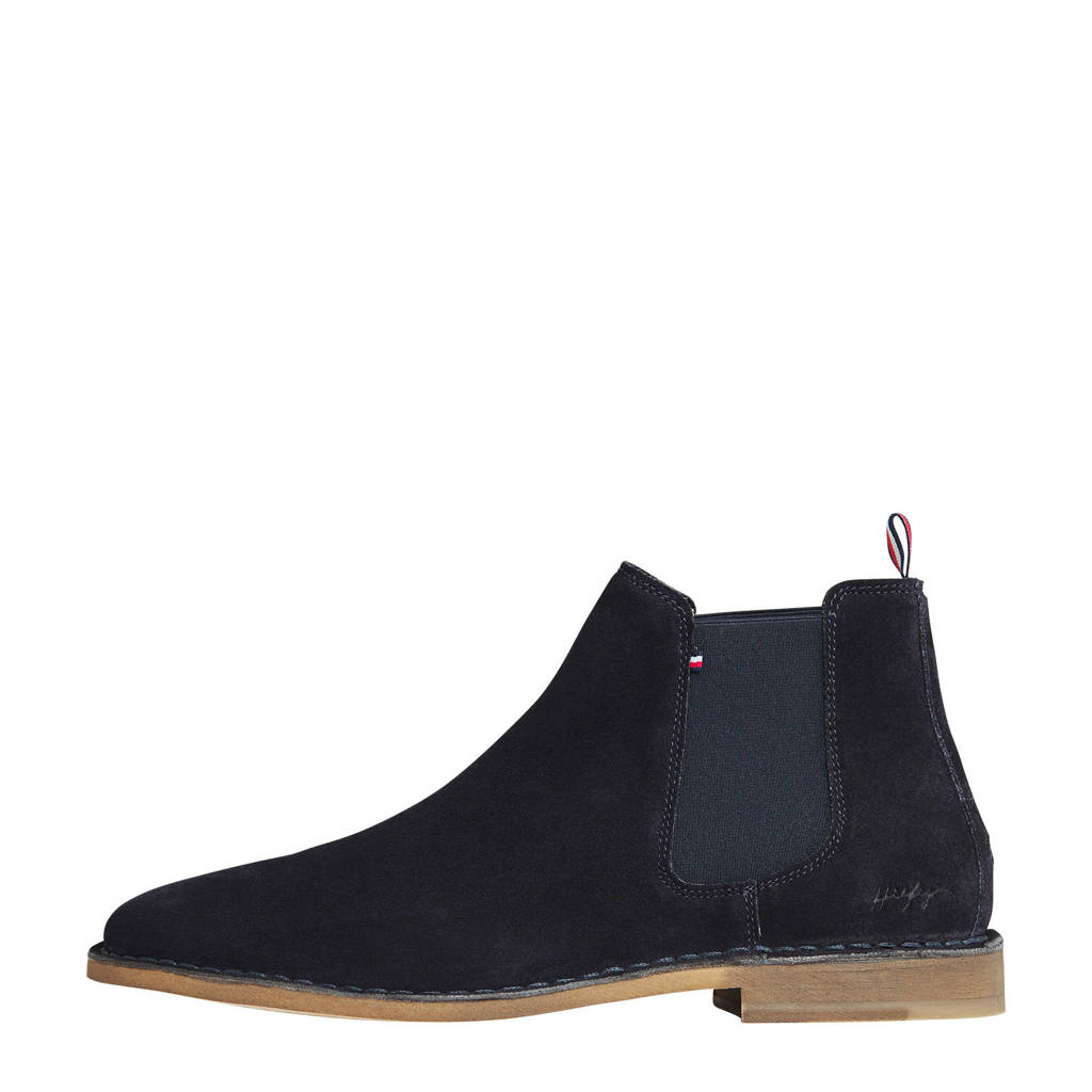 Tommy Hilfiger Dress Casual suède chelsea boots donkerblauw, Donkerblauw