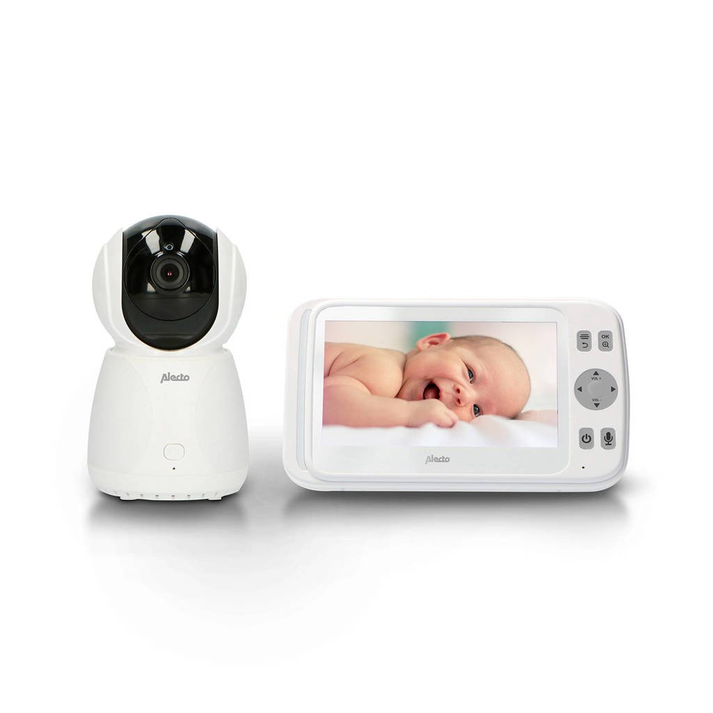 Alecto DBV-2700 LUX babyfoon met camera en 5" kleurenscherm, wit