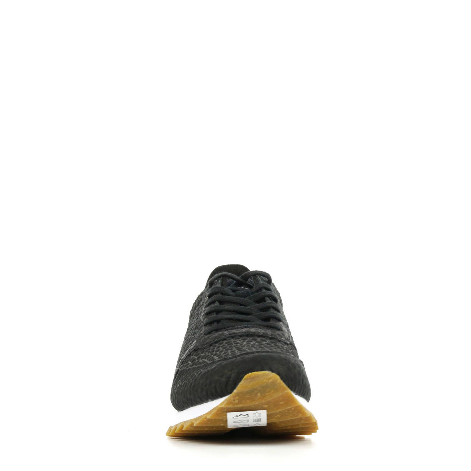 Woden Ydun Croco II leren sneakers crocoprint zwart | wehkamp