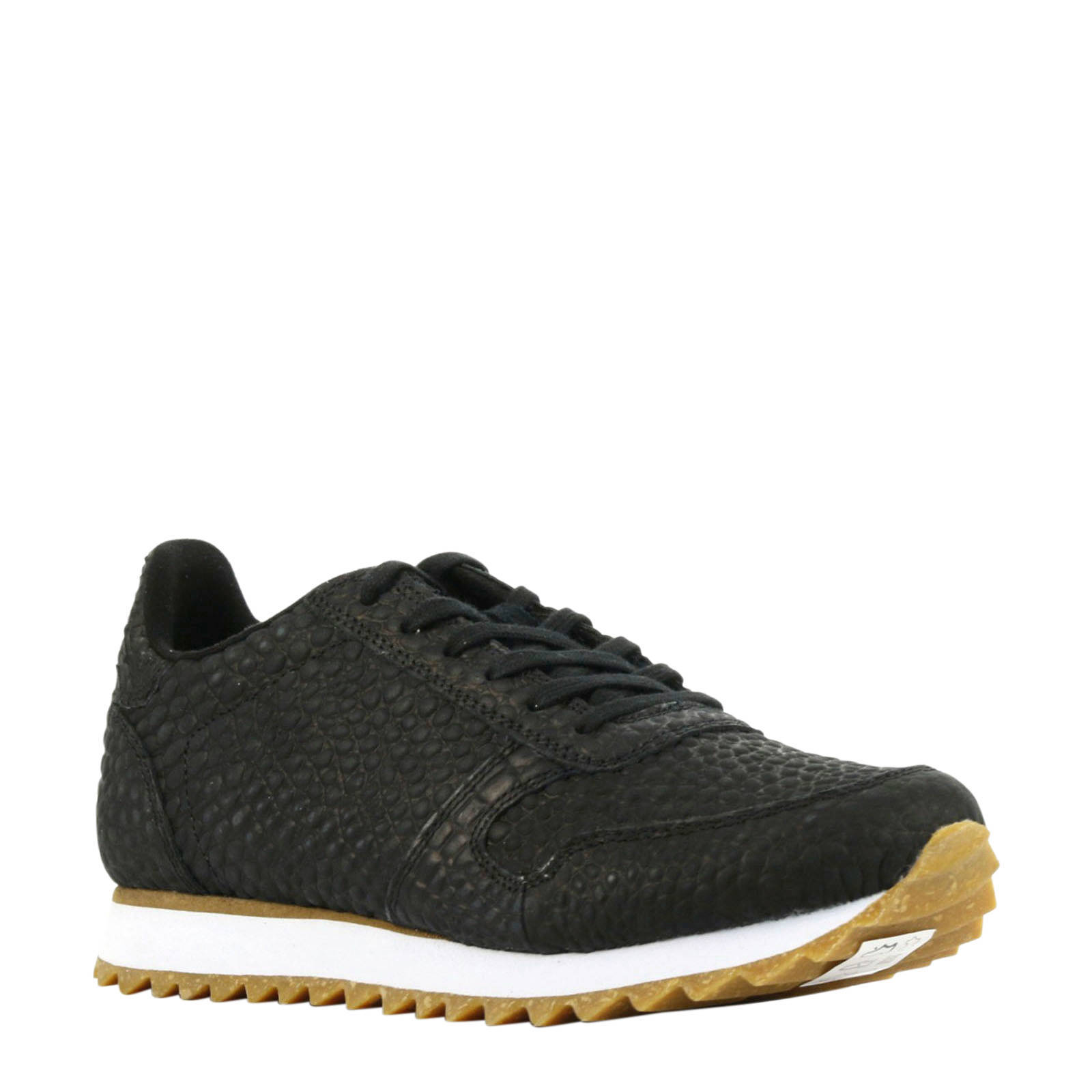 Woden Ydun Croco II leren sneakers crocoprint zwart | wehkamp