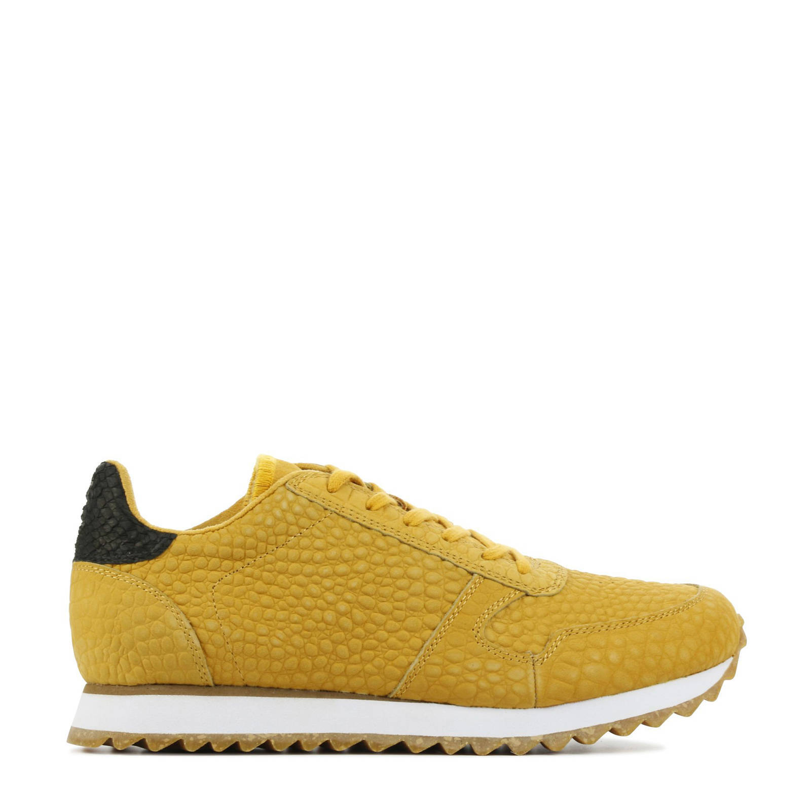 Woden Ydun Croco II leren sneakers crocoprint okergeel | wehkamp