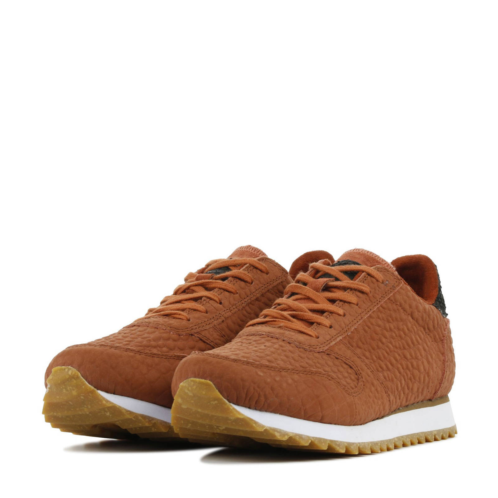 Woden Ydun Croco II leren sneakers crocoprint brique | wehkamp
