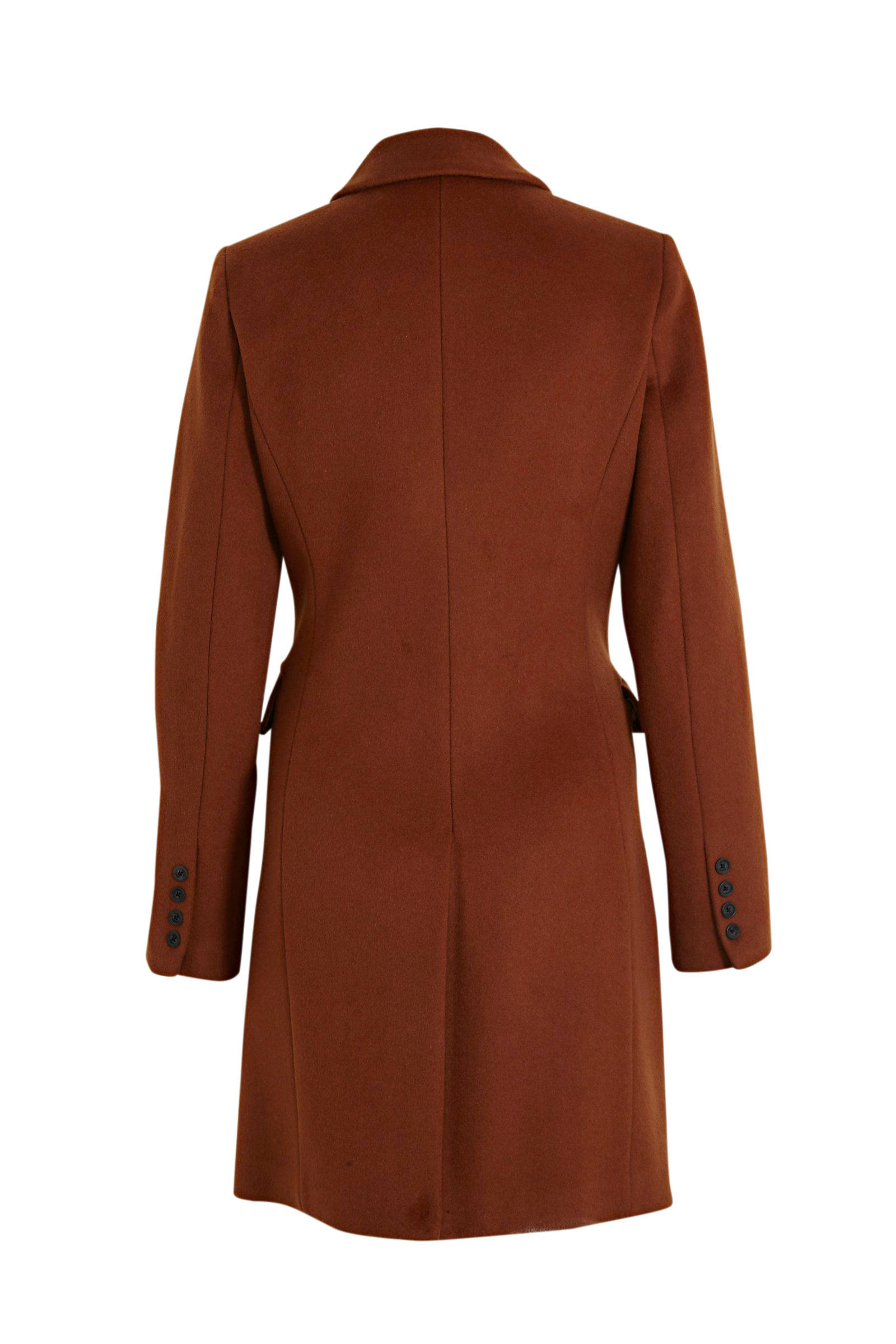 coat met wol dark cognac coat met wol dark cognac