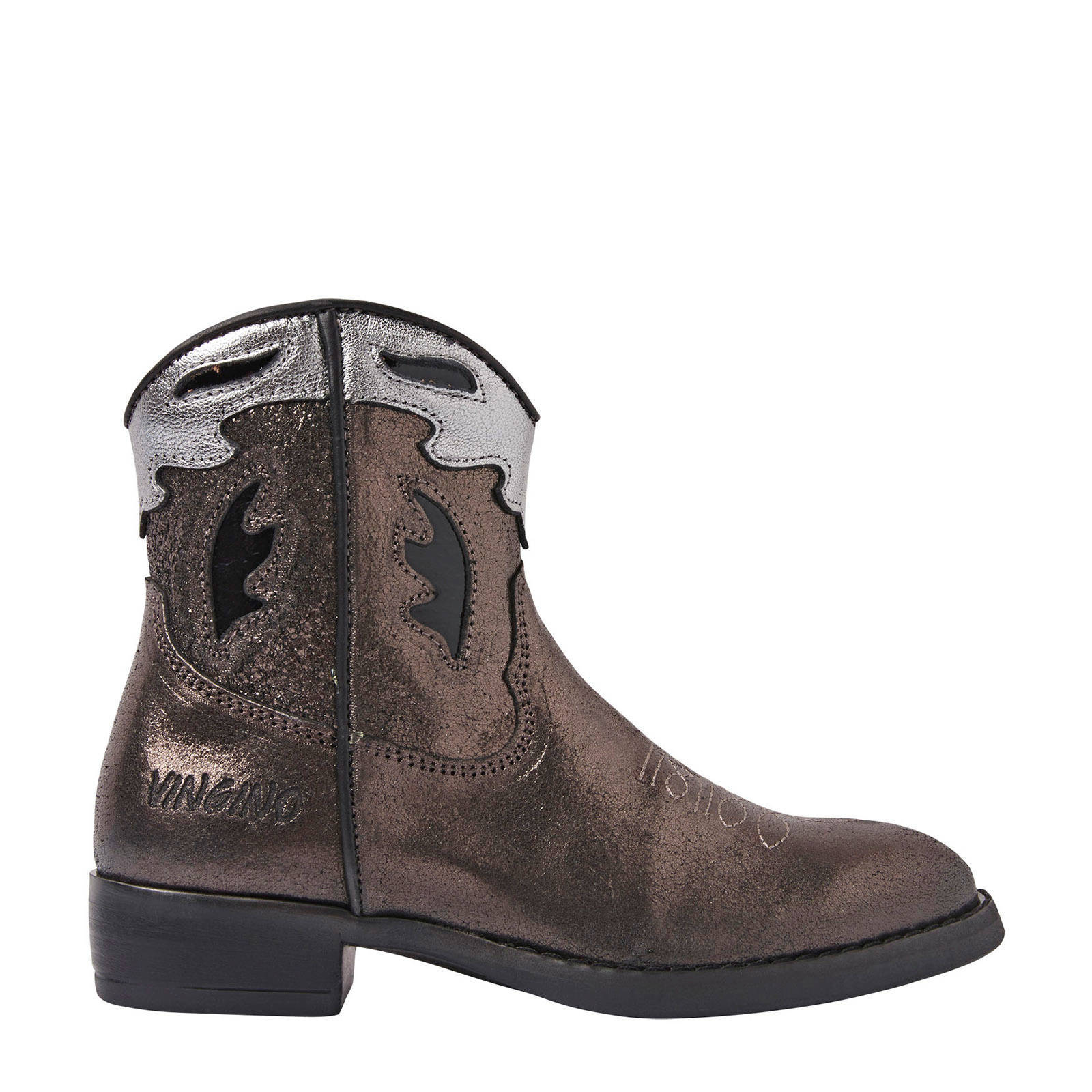 Vingino Vera leren cowboylaarzen metallic | wehkamp