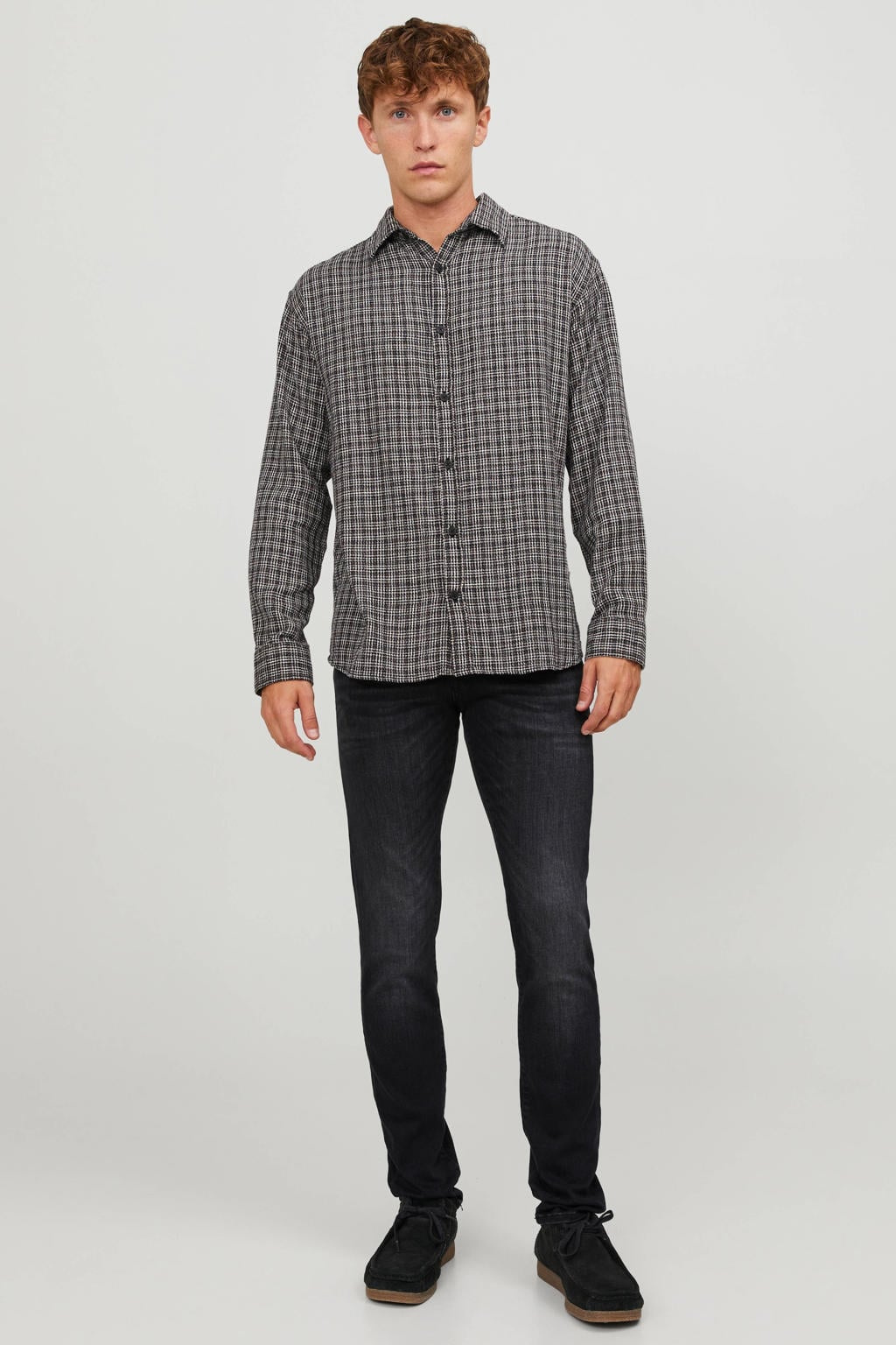 JACK & JONES JEANS INTELLIGENCE slim fit jeans JJIGLENN JJICON black denim