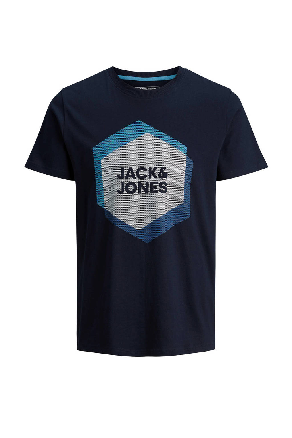 JACK & JONES CORE T-shirt met printopdruk donkerblauw/blauw, Donkerblauw/blauw