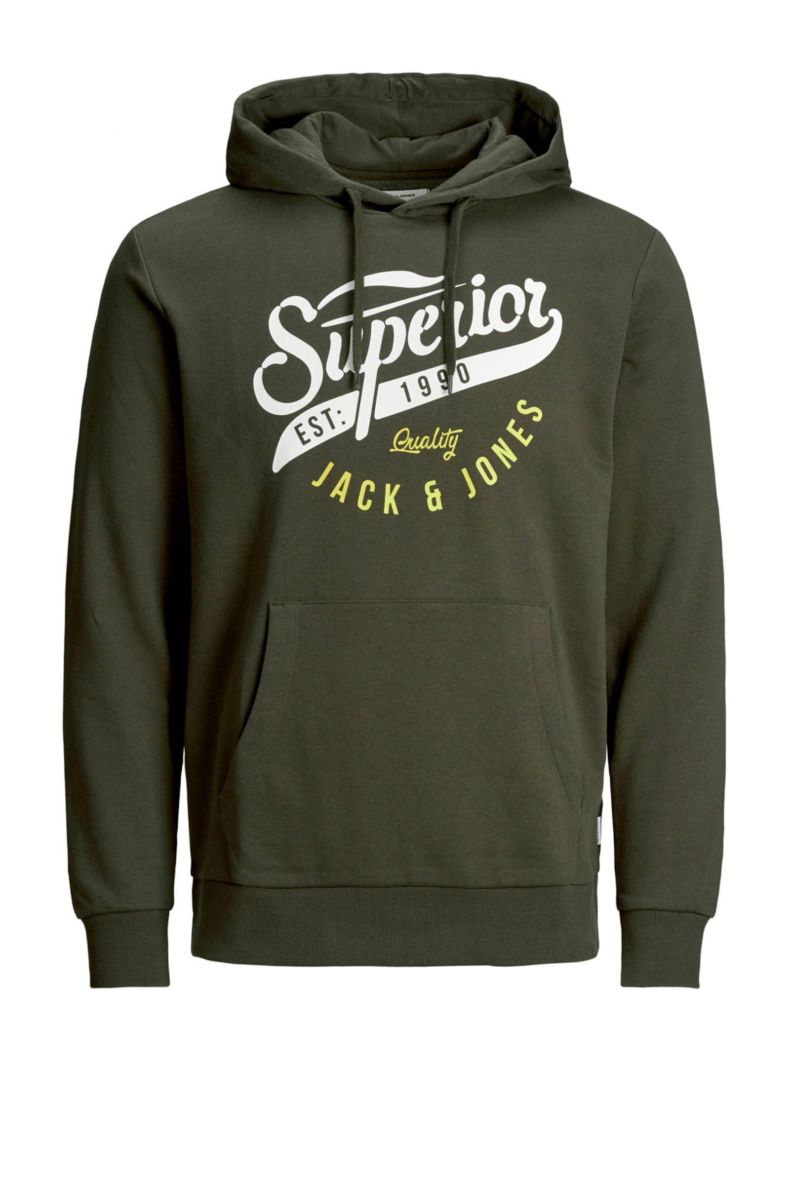 JACK & JONES ESSENTIALS hoodie met logo kaki online kopen