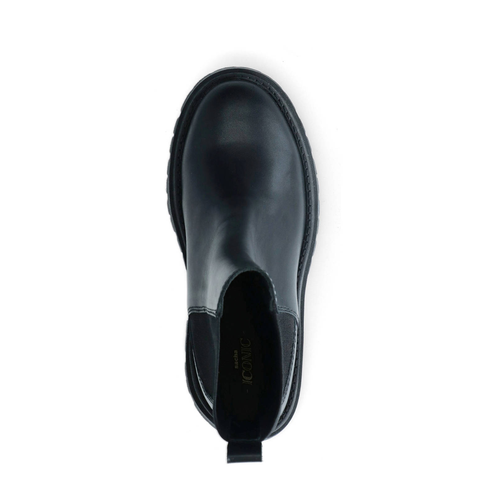 Sacha leren plateau chelsea boots zwart | wehkamp