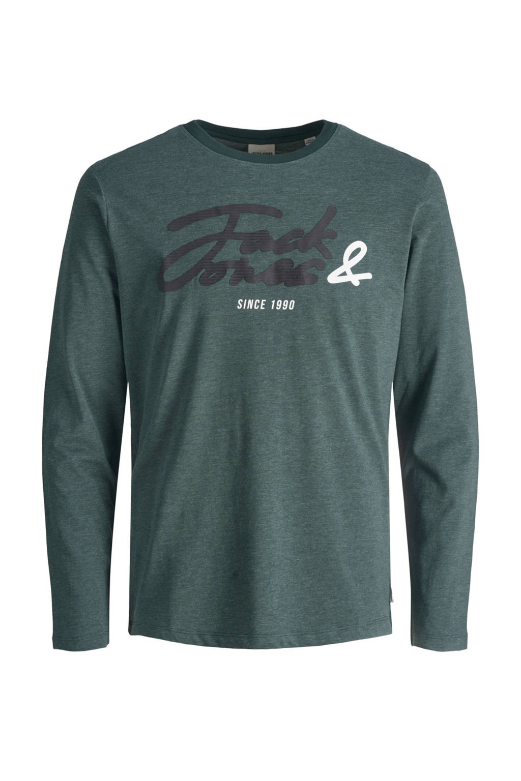 JACK & JONES PLUS SIZE longsleeve met tekst donkergroen, Donkergroen