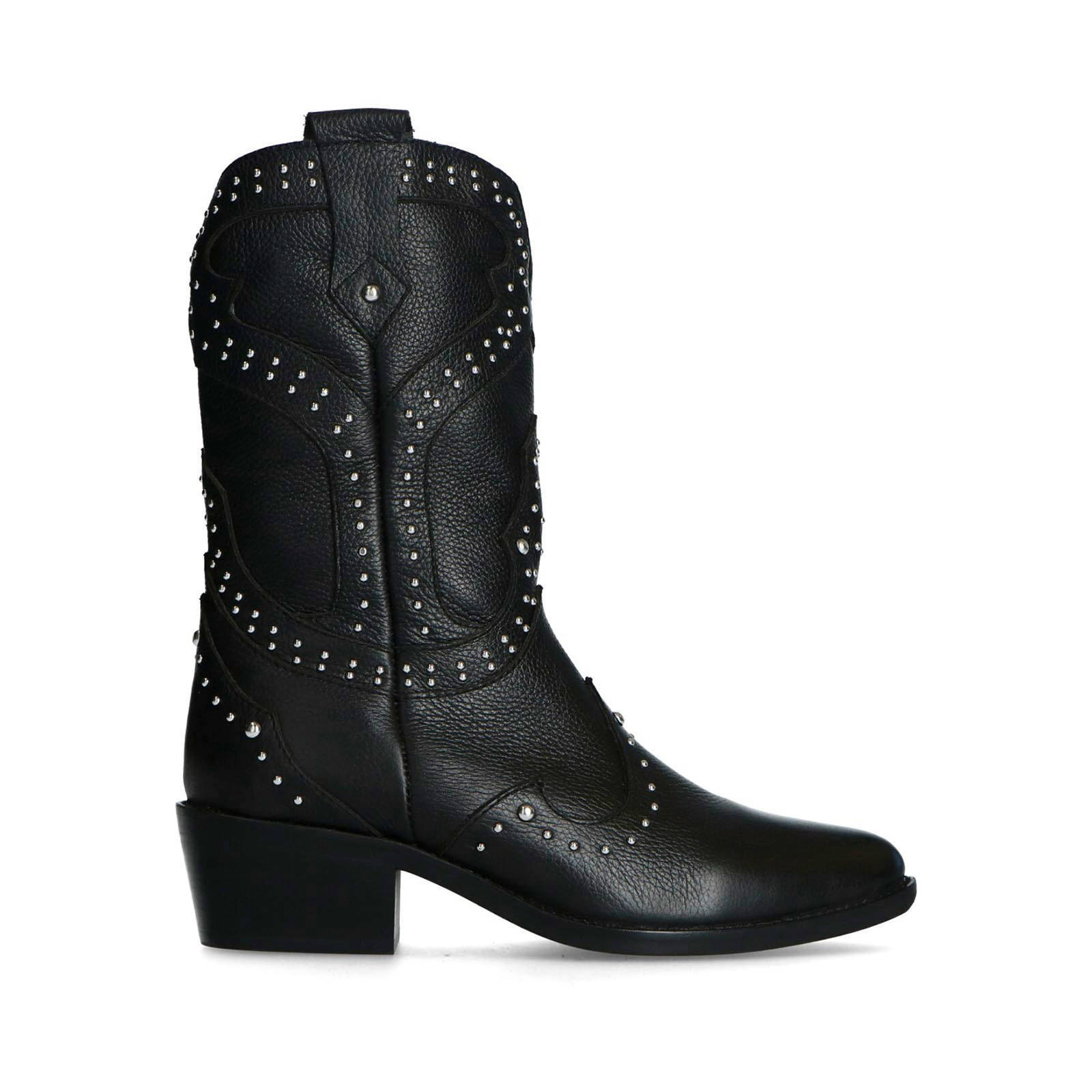 Sacha leren cowboylaarzen met studs zwart | wehkamp