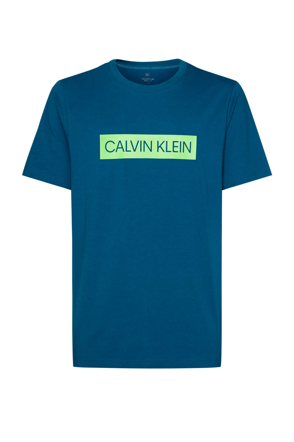 CALVIN KLEIN PERFORMANCE sport T-shirt petrol/limegroen, Petrol/limegroen
