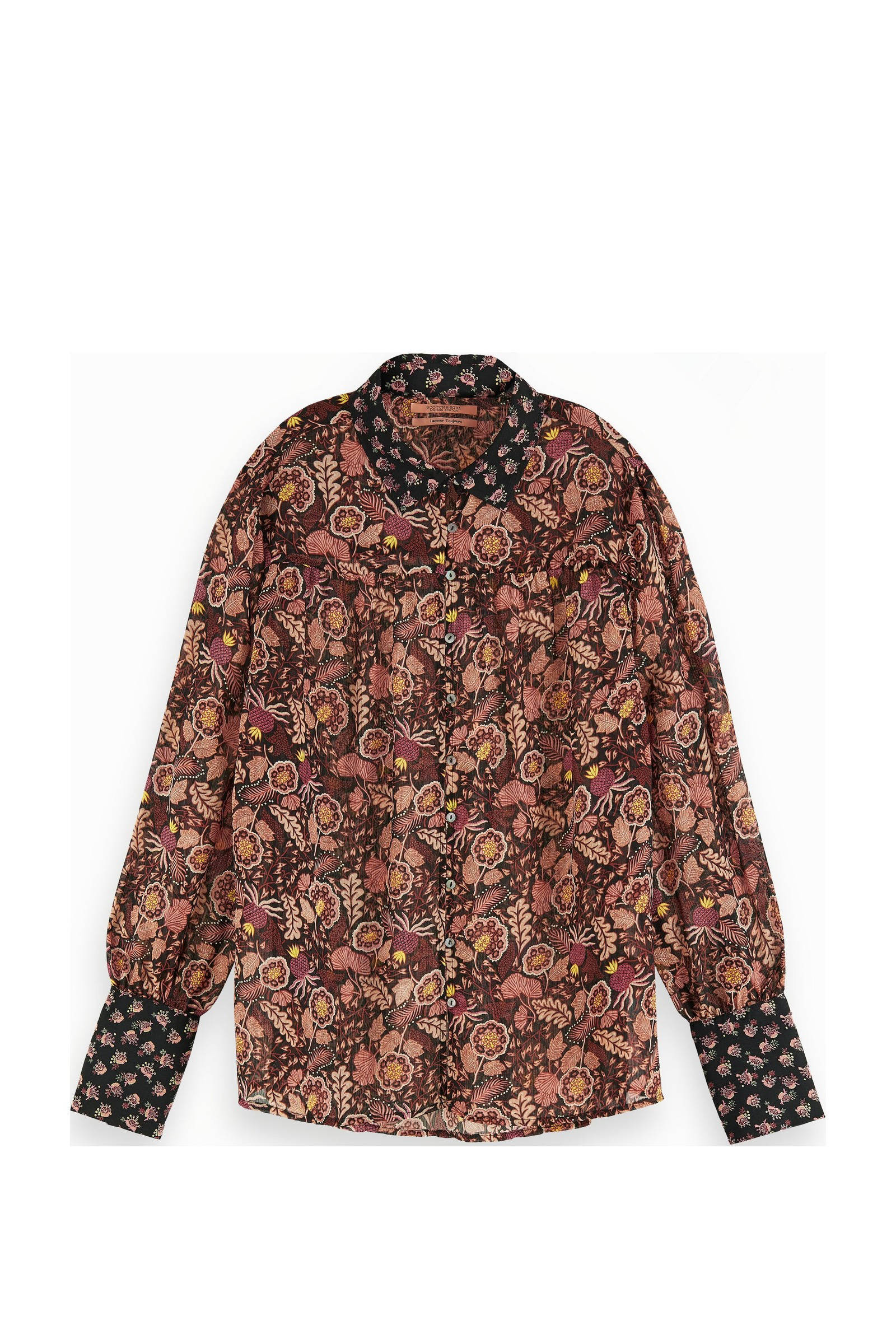 Scotch & Soda Button-down blouse met lange mouwen en printmix online kopen