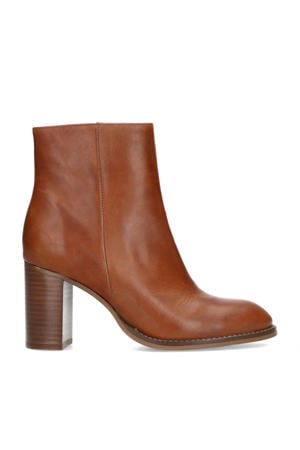 leren enkellaarzen cognac