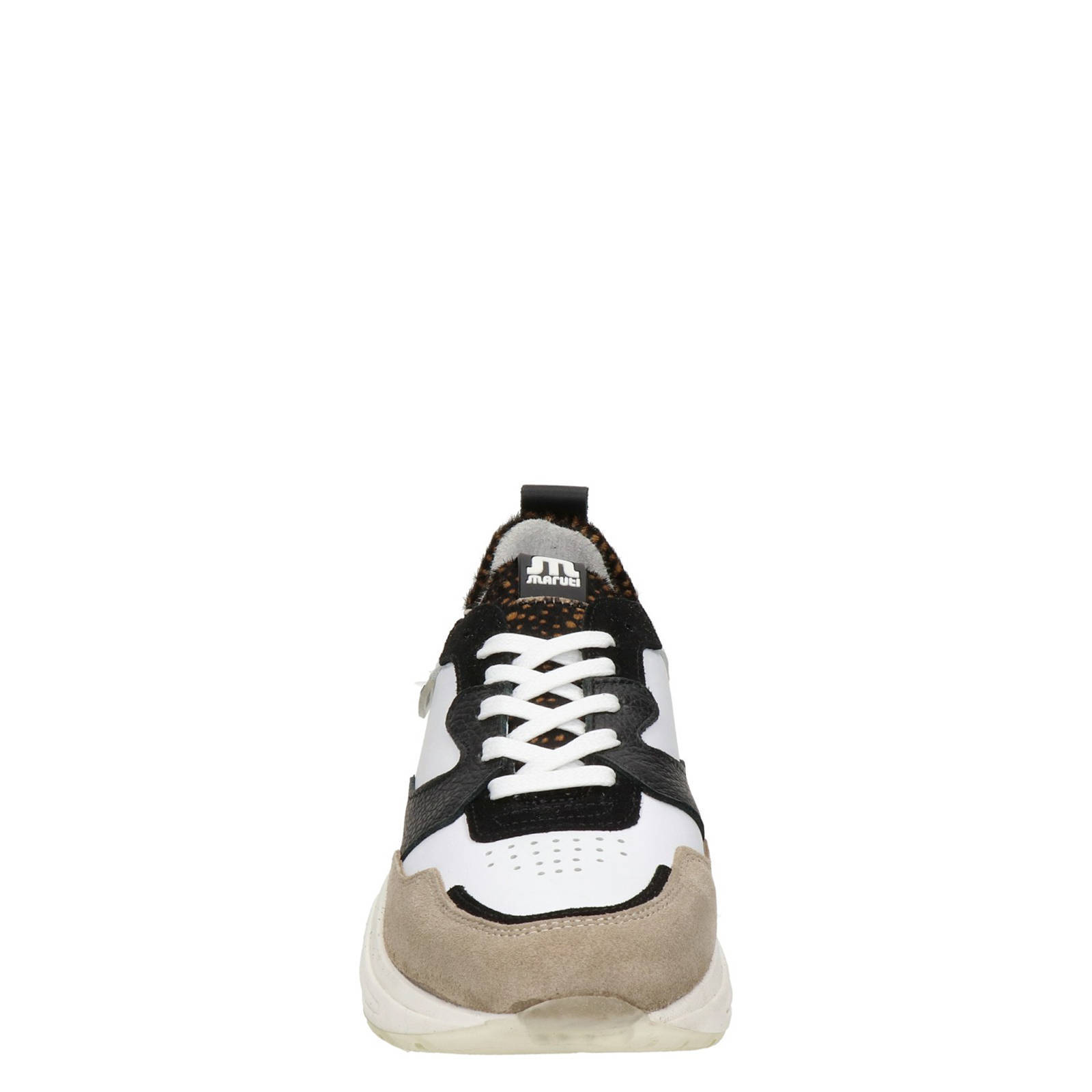 Maruti Faro leren sneakers wit/zwart/beige | wehkamp