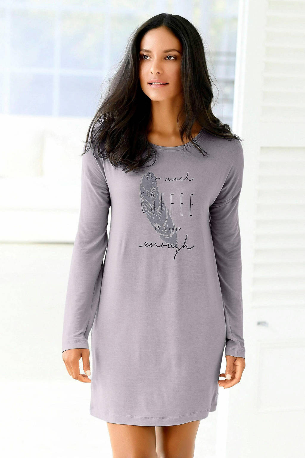 Lascana nachthemd met printopdruk | grijs wehkamp