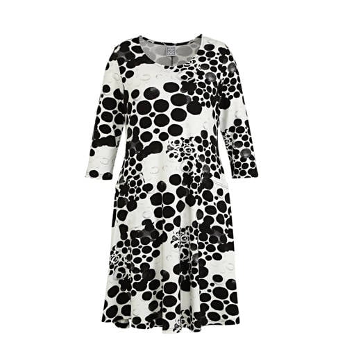 PONT NEUF jurk Kitty met all over print zwart wit PONT NEUF jurk Kitty met all over print zwart wit