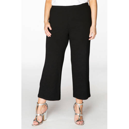 YOEK cropped high waist wide leg broek zwart afbeelding