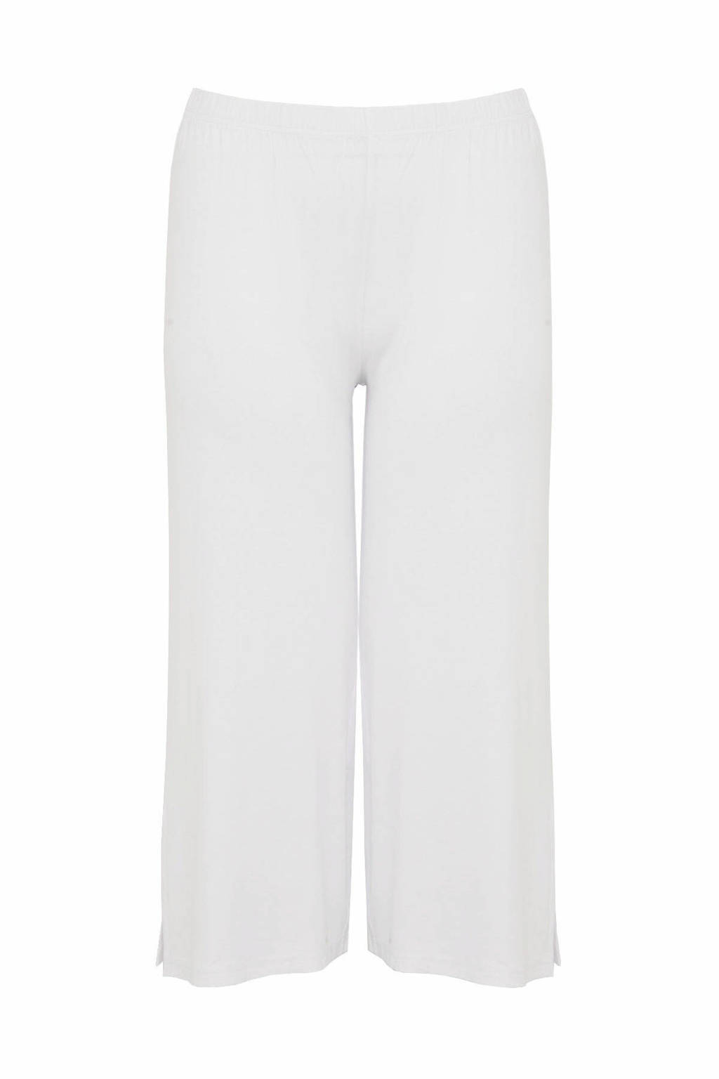Yoek cropped high waist loose fit broek wit, Wit