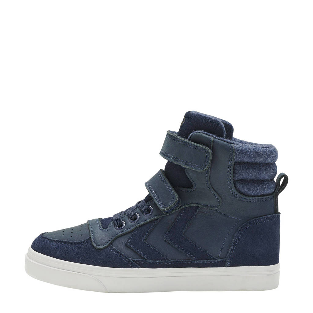 hummel Stadil Winter Jr suede met leren sneakers donkerblauw, Donkerblauw