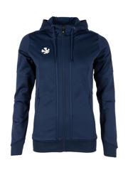 thumbnail: Donkerblauwe dames Reece sportvest van polyester met effen, lange mouwen, capuchon en ritssluiting