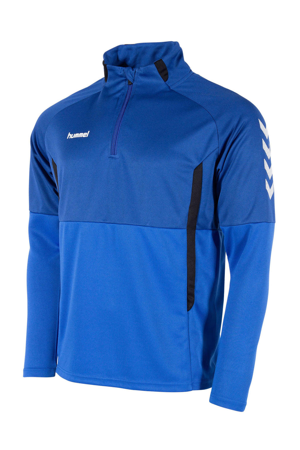 hummel Junior  sportsweater Authentic 1/4 Zip kobaltblauw/zwart