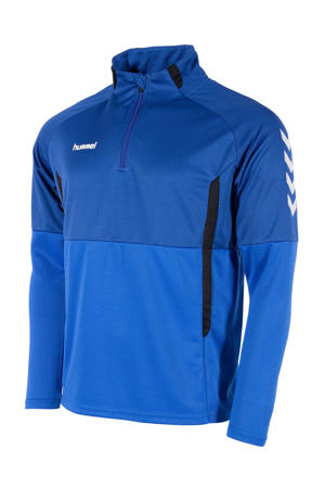 Junior  sportsweater Authentic 1/4 Zip kobaltblauw/zwart