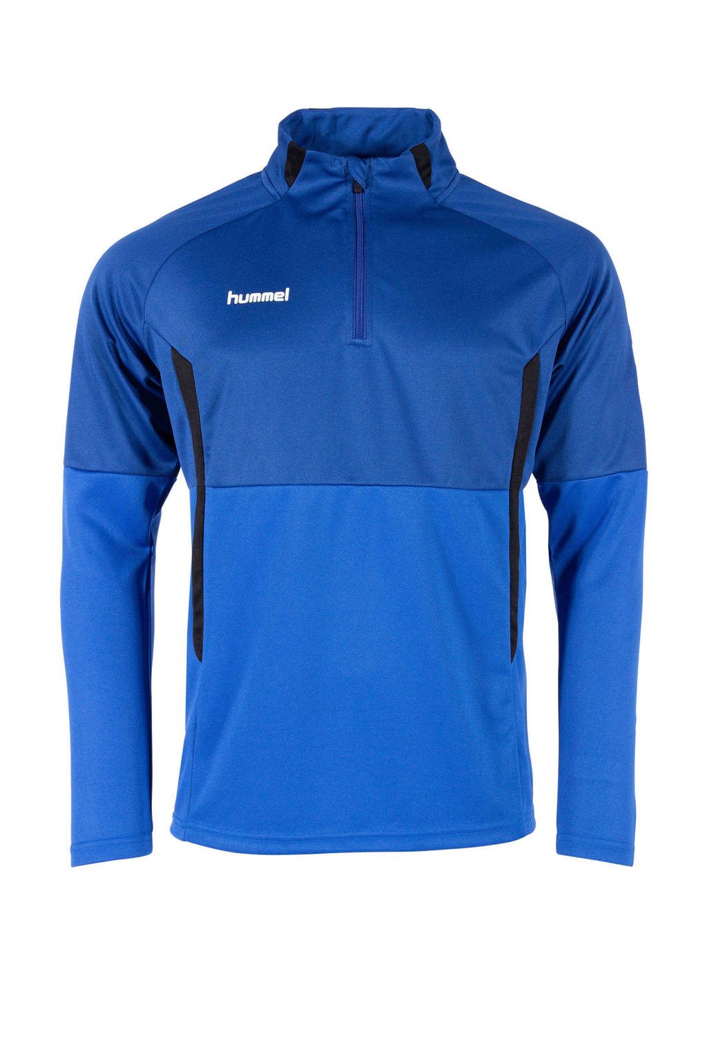 hummel Junior  sportsweater Authentic 1/4 Zip kobaltblauw/zwart, Kobaltblauw/zwart