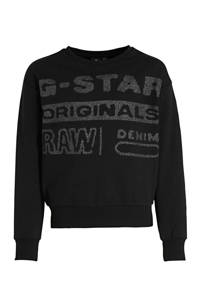G-Star RAW sweater met logo zwart, Zwart