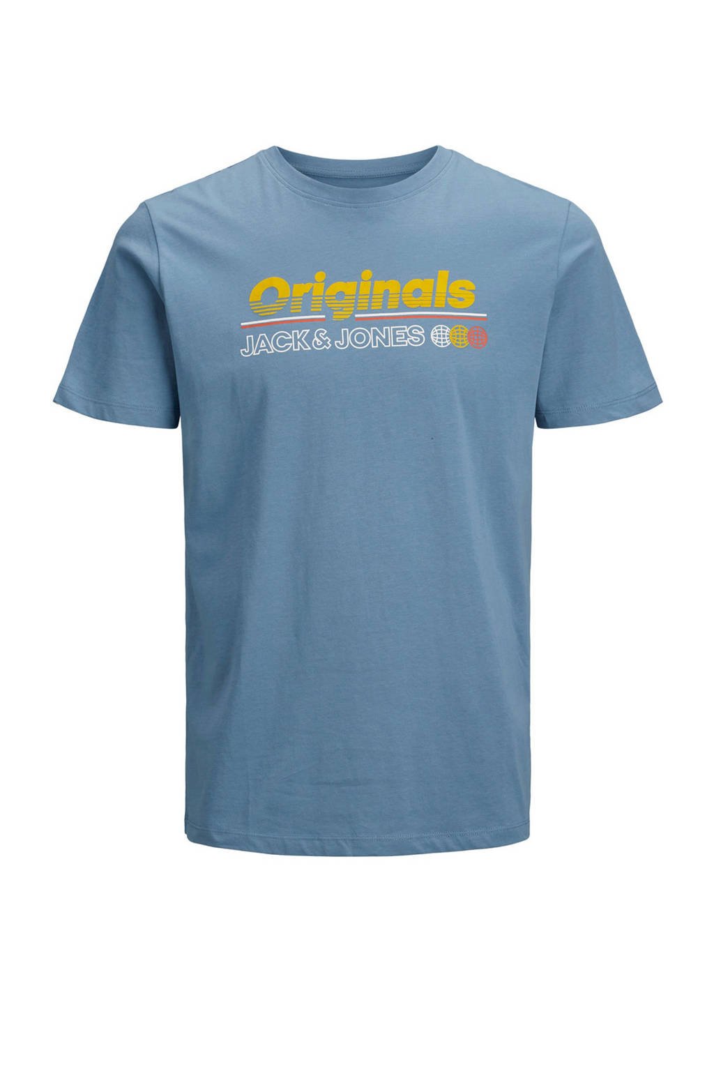 JACK & JONES ORIGINALS T-shirt met tekst blauw, Blauw