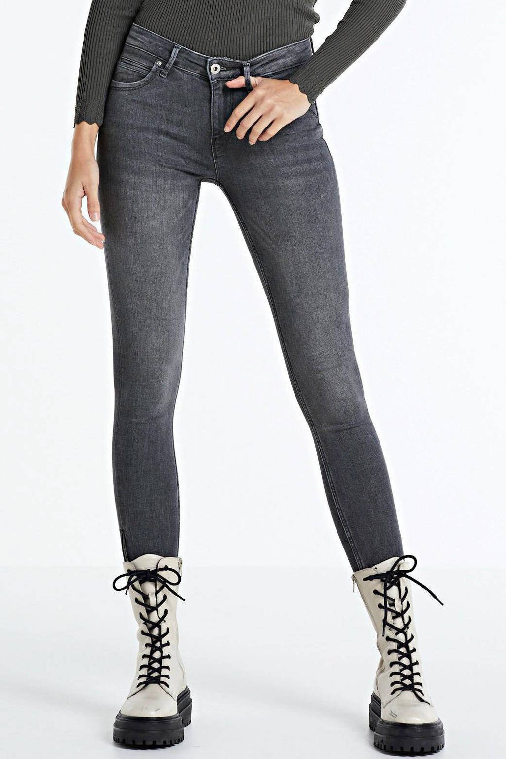 cropped skinny jeans medium grey denim | wehkamp