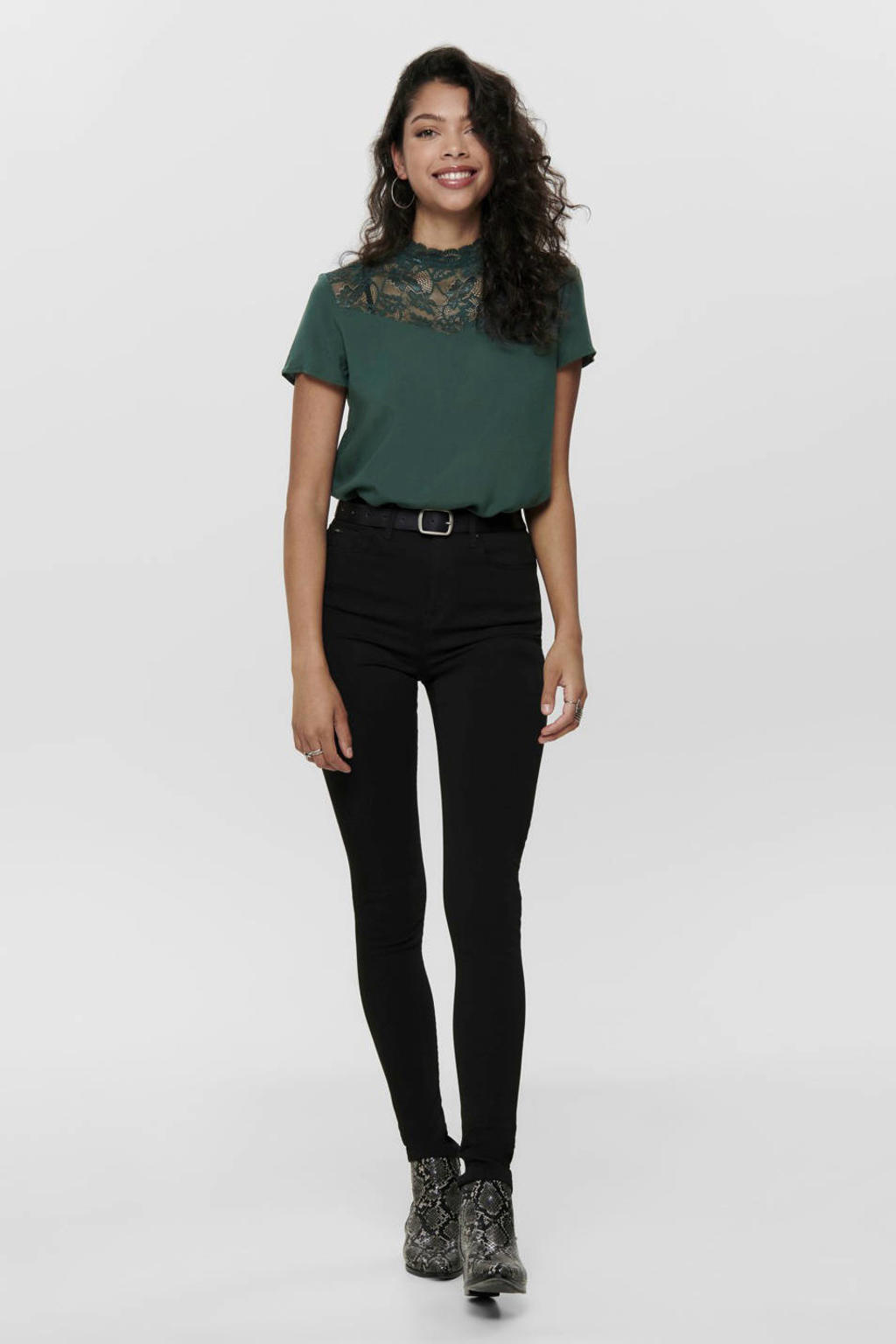 ONLY high waist skinny jeans ONLFOREVER black denim