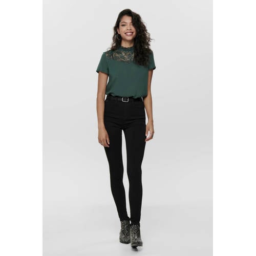 ONLY high waist skinny jeans ONLFOREVER black denim afbeelding