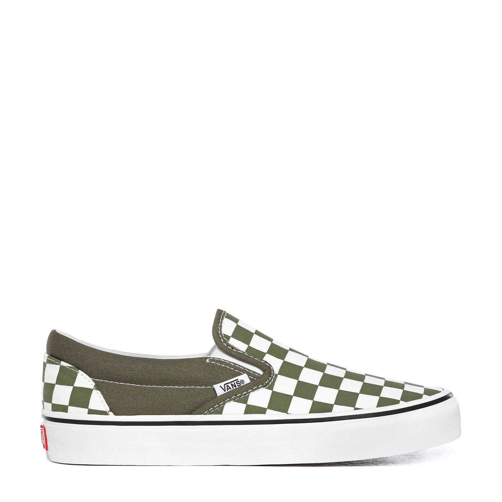 VANS Classic Slip-on sneakers met ruitmotief groen/wit | wehkamp