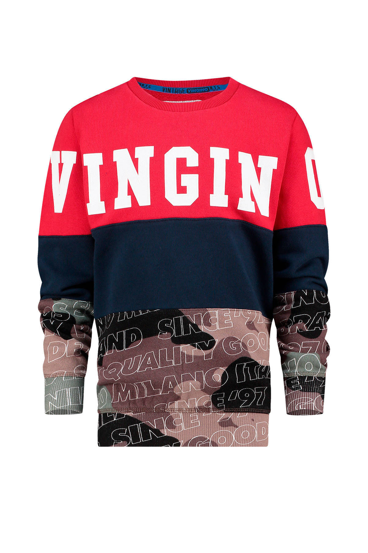 Vingino sweater Nices met logo rooddonkerblauwmulti | wehkamp Vingino sweater Nuck | wehkamp