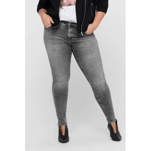 ONLY CARMAKOMA cropped regular waist skinny jeans CARWILLY grijs afbeelding