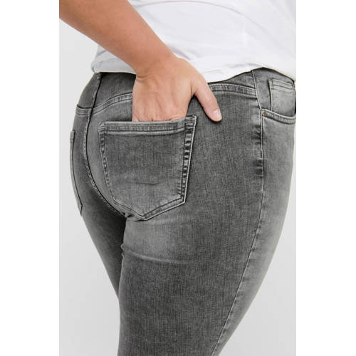 ONLY CARMAKOMA cropped regular waist skinny jeans CARWILLY grijs afbeelding