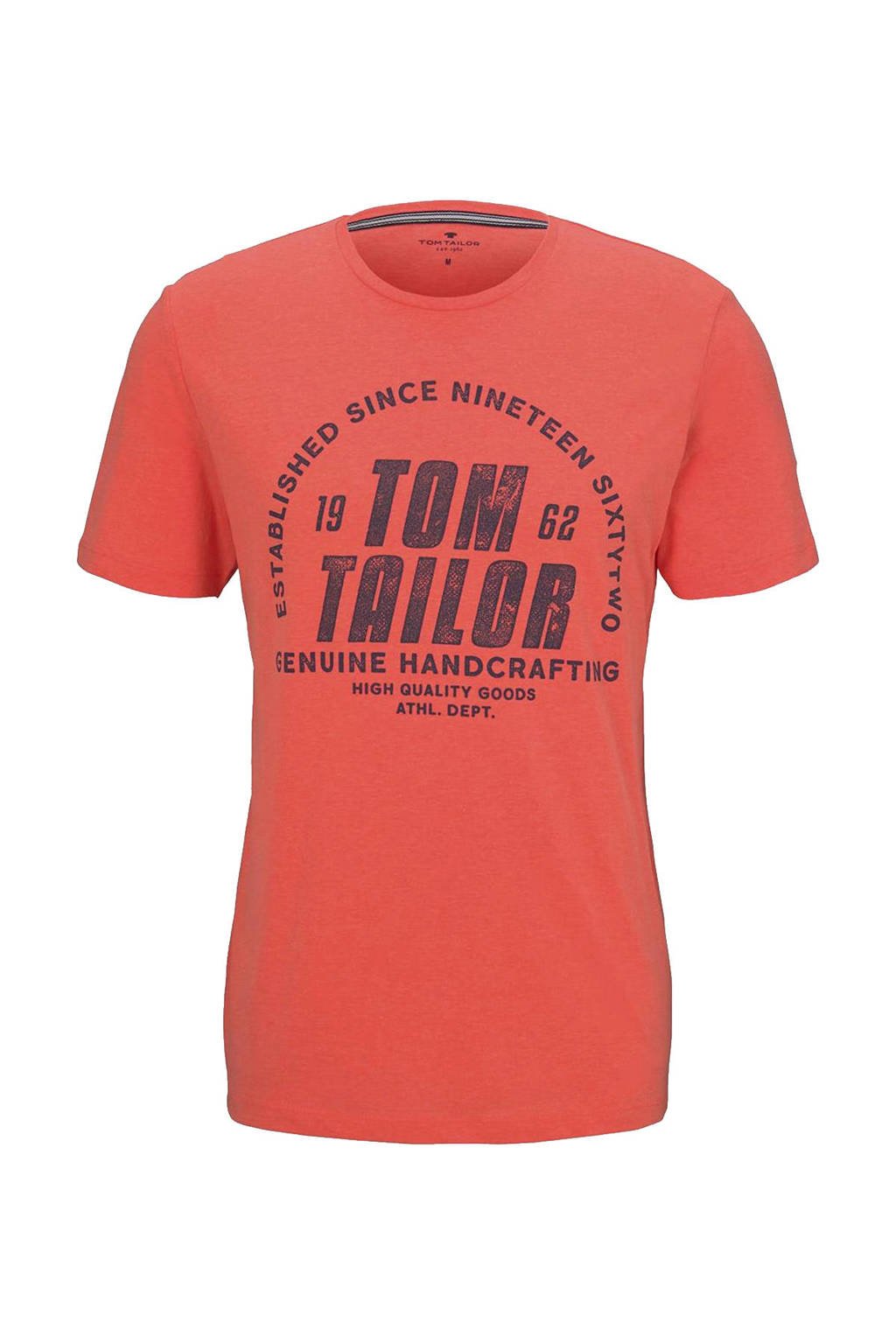 Tom Tailor T-shirt met logo oranje, Oranje