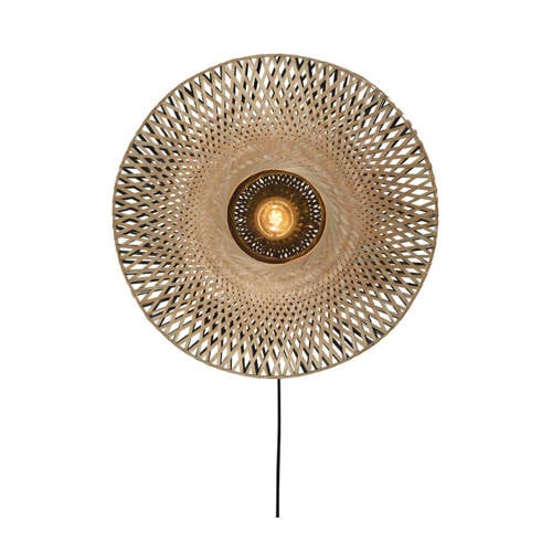 Good&Mojo Wandlamp Kalimantan (Ø44 cm) - naturel/zwart