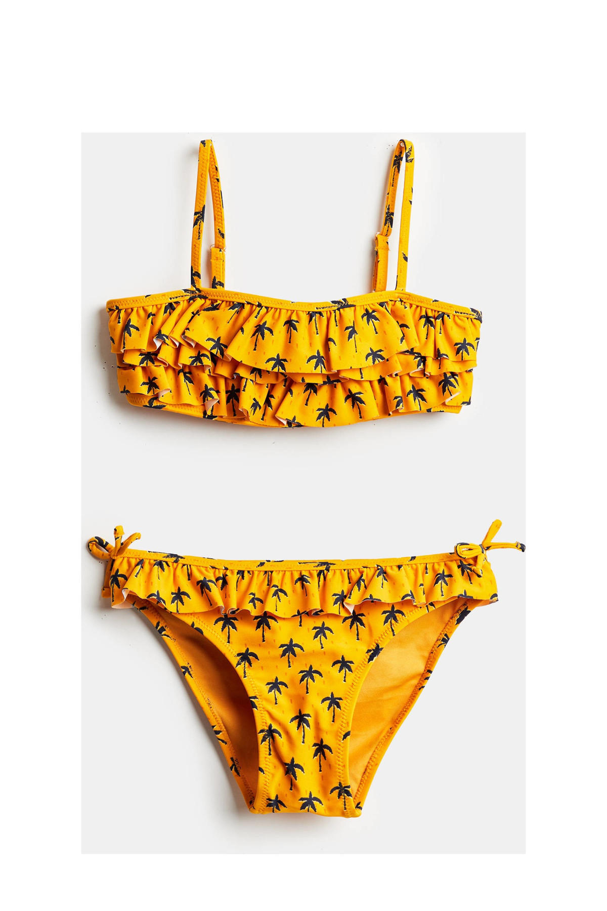 WE Fashion bikini ruches en palmbomen print | wehkamp