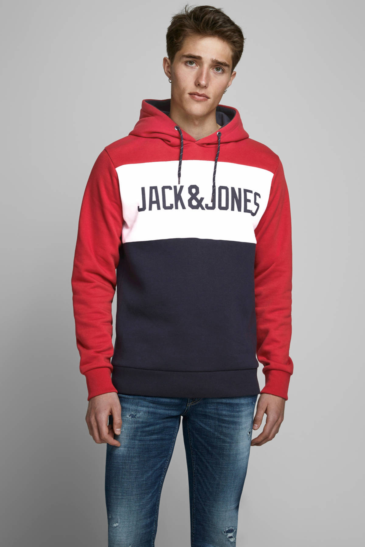 Mode Sweaters Capuchon sweaters Rusty Neal Capuchon sweater rood gedrukte letters casual uitstraling