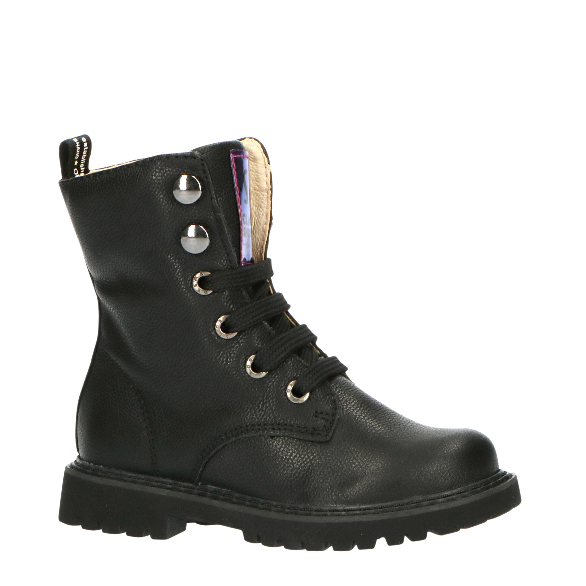 Shoesme TC20W061-D leren veterboots zwart | wehkamp
