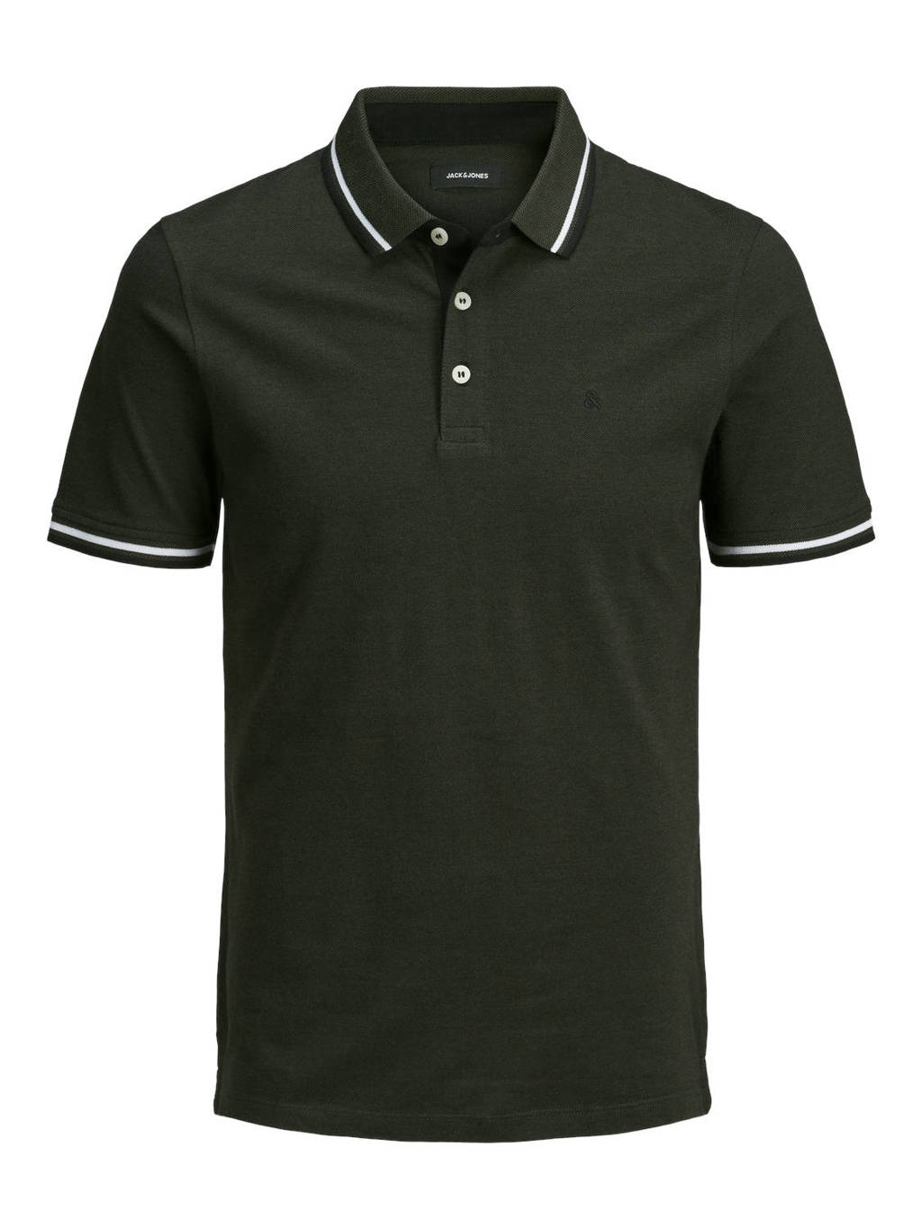 JACK & JONES ESSENTIALS slim fit polo donkergroen, Donkergroen